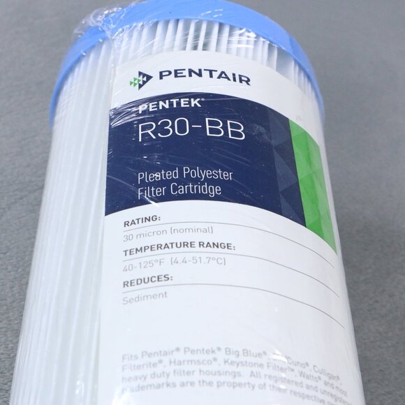 Pentair Pentek R30-BB 30 Micron Pleated Polyester Big Blue Water Filter Cartrid - Picture 2 of 10